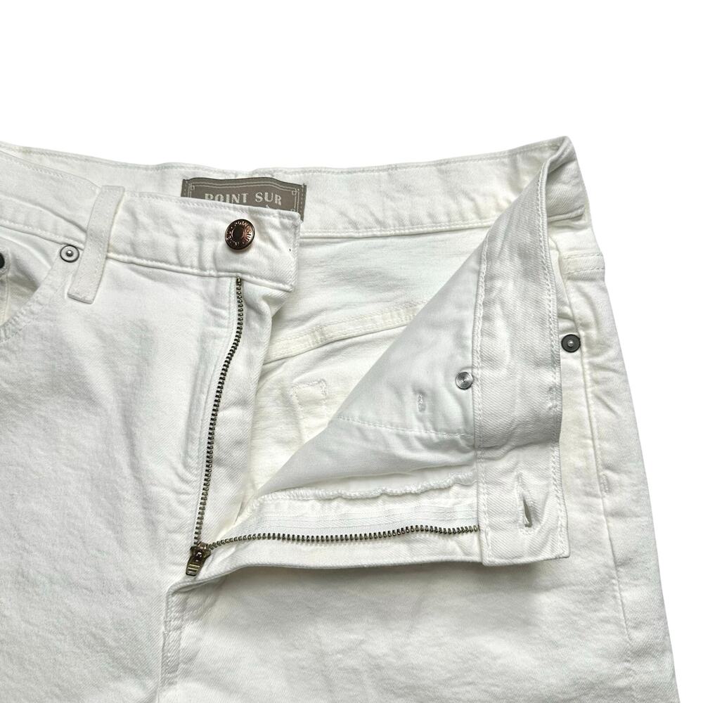 Point Sur | Women | White High Rise Boot Cut Raw Edge Denim Jeans | Size 30 - Picture 11 of 13
